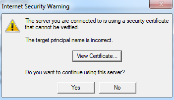 SSL Warning