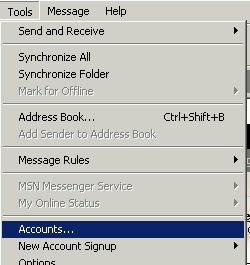Tools >> Accounts... from Outlook express main
