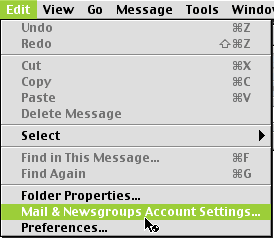 How to get into the Mail account settings.