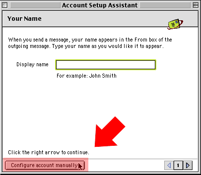 Configuring the account manually is the easiest way