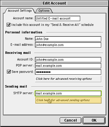 Account settings